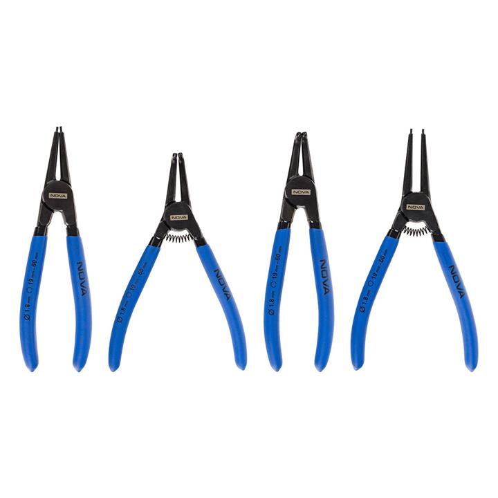 مجموعه 4 عددی انبر خاز باز کن و خار جمع کن نووا مدل NTP-8075 Nova NTP-8075 Extenal And Internal Bent Circlip Plier Pack Of 4 Pcs